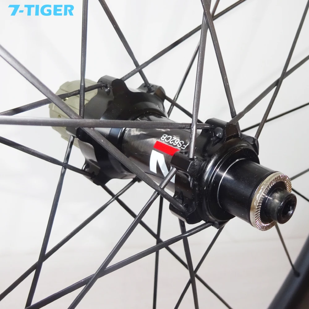7-Tiger AS61CB FS62CB road bicycle wheelset 700c carbon fiber wheels 50mm deep 25mm wide clincher tubular tubeless sapim xc-ray