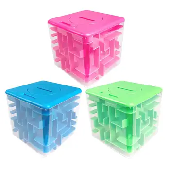 

Maze Intellectual Toy 3D Labyrinth Puzzle Piggy Bank Maze Case Box Educational Game Toys for kids gift