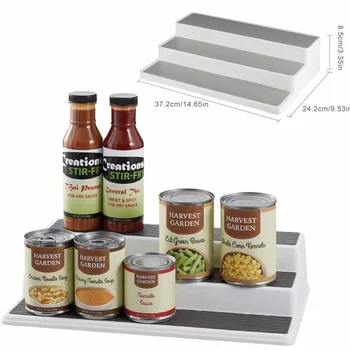 

Newest 3 Layer Spice Rack Step Shelf Cabinet Organizer Kitchen Seasoning Bottle Jar Stand Save Space Shelves Kitchen Organizer