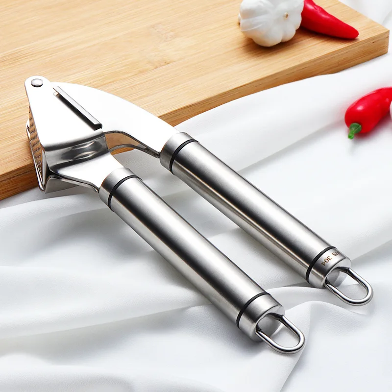 

Full Body 304 Stainless Steel Garlic Press Network Operators Sales Thick Gift Kitchen Tools