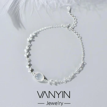 

Ladies Punk Leaf Chain Crystal Cubic Zirconium Jewelry Leaf Charm Bracelet Korean Simple Personality Leaf Bracelet Bracel