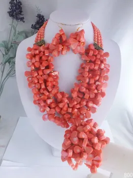 

Free Shipping !!! Fashion nigerian Light Pink Coral Jewelry Set