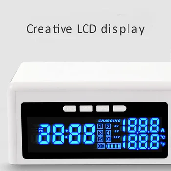 

6 USB Port Charger Multifunctional 40W 6 USB Port Charger Fast Charging Station Hub With Time Temperature Display Household