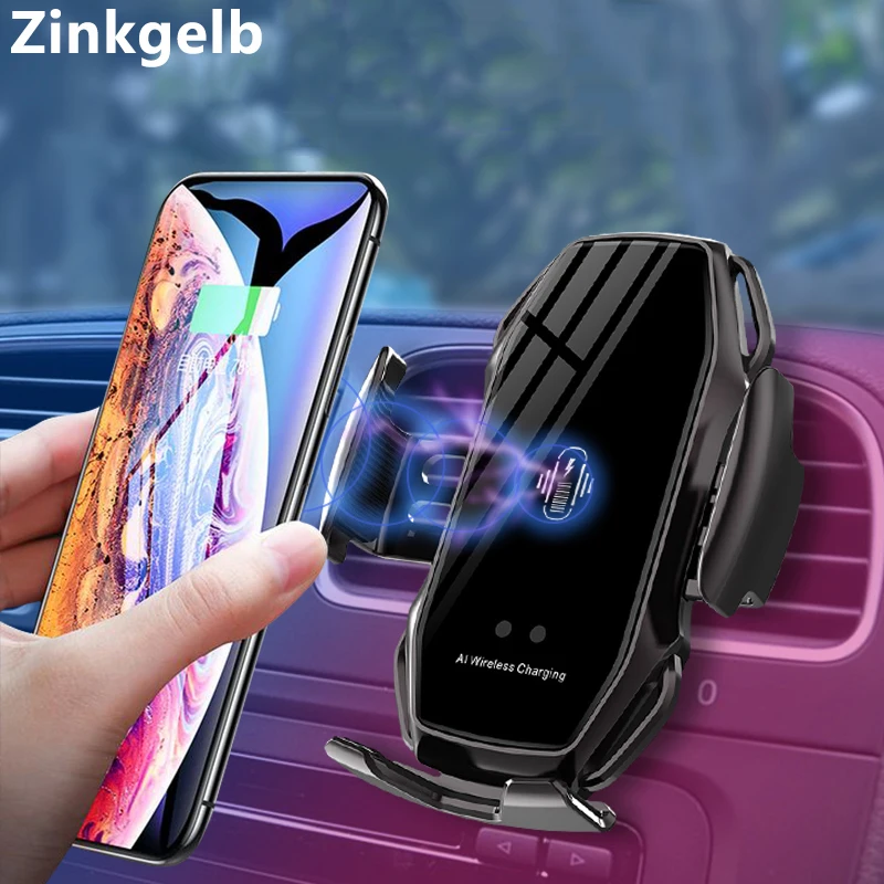 Wireless Car Charger Holder Automatic Clamping 10W Qi Fast Charging Smart Sensor Car Air Vent Mount Wireless Phone Charger Stand