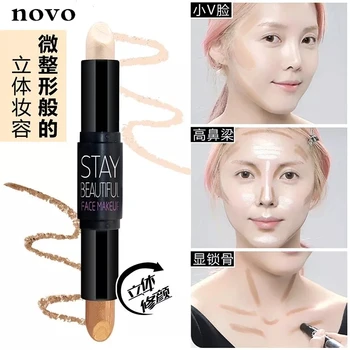 

NOVO 2019 Beauty Contour Stick Double-End Highlight Foundation Base Waterproof Moisturize Brighten Beautiful Makeup Cosmetics