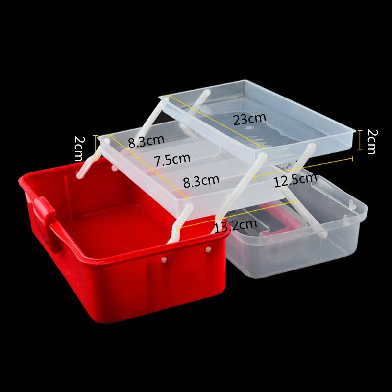 

ELEG-3-Layer Foldable Transparent Jewelry Box Food Container Folding Makeup Organizer Storage Box