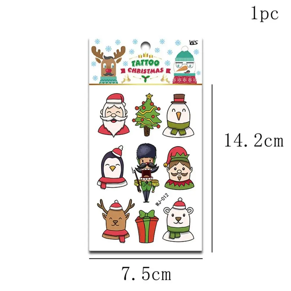 Taoup 1 шт. бумажные рождественские наклейки веселые рождественские украшения Санат Клаус Navidad Рождественские Татуировки Рождественский стикер новогодние подарки - Цвет: Xmas Sticker 1