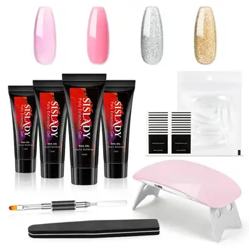 

SISLADY 6W UV Led Lamp Nail Machine Brush Soak Off Nail Art Tools Kit Gel Nail Polish Set Full Manicure Set