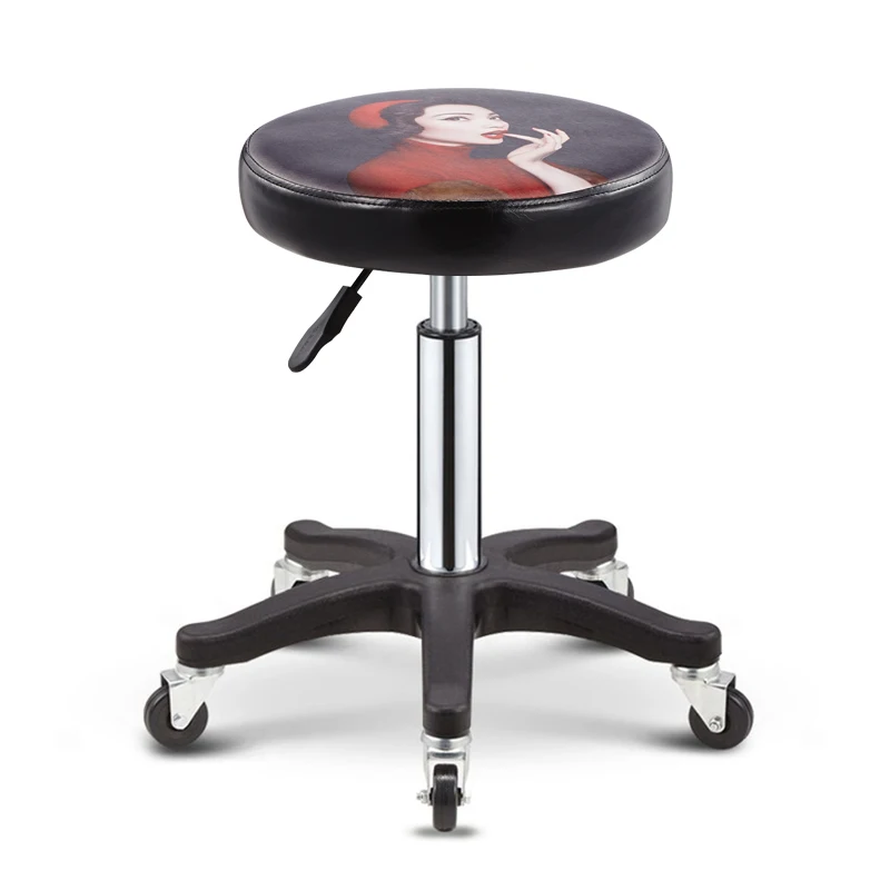 Beauty stool barber shop chair rotating lift round stool hair dresser
