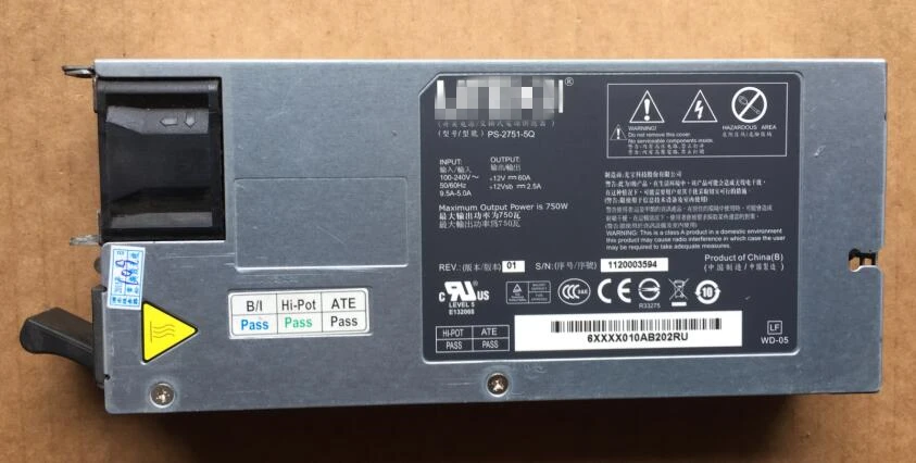 PSU для Dell Liteon C2100 12V 60A 750W блок питания PS-2751-5Q F3R29