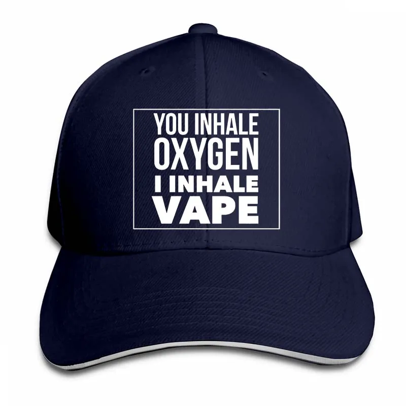 Вы вдыхаете кислород я вдыхаю Vape Одежда для взрослых забавная электронная сигарета бейсбольная кепка для мужчин и женщин Кепка для водителя грузовика модная Регулируемая Кепка - Цвет: 2-Navy
