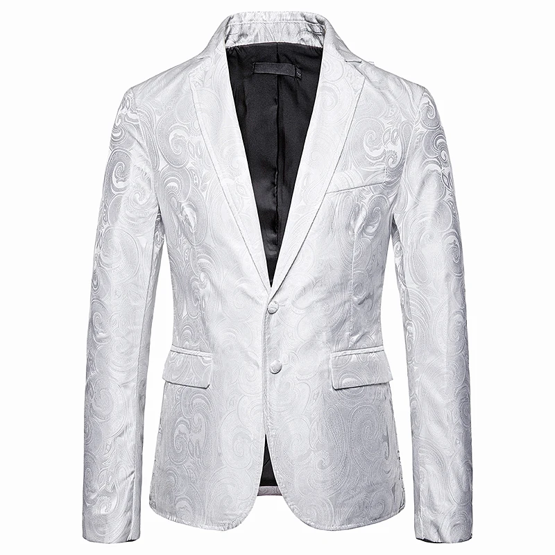 EU size Fashion men's casual Suits & Blazers smart casual style men suit coat Cashew flowers embroidered coat jacket for autumn