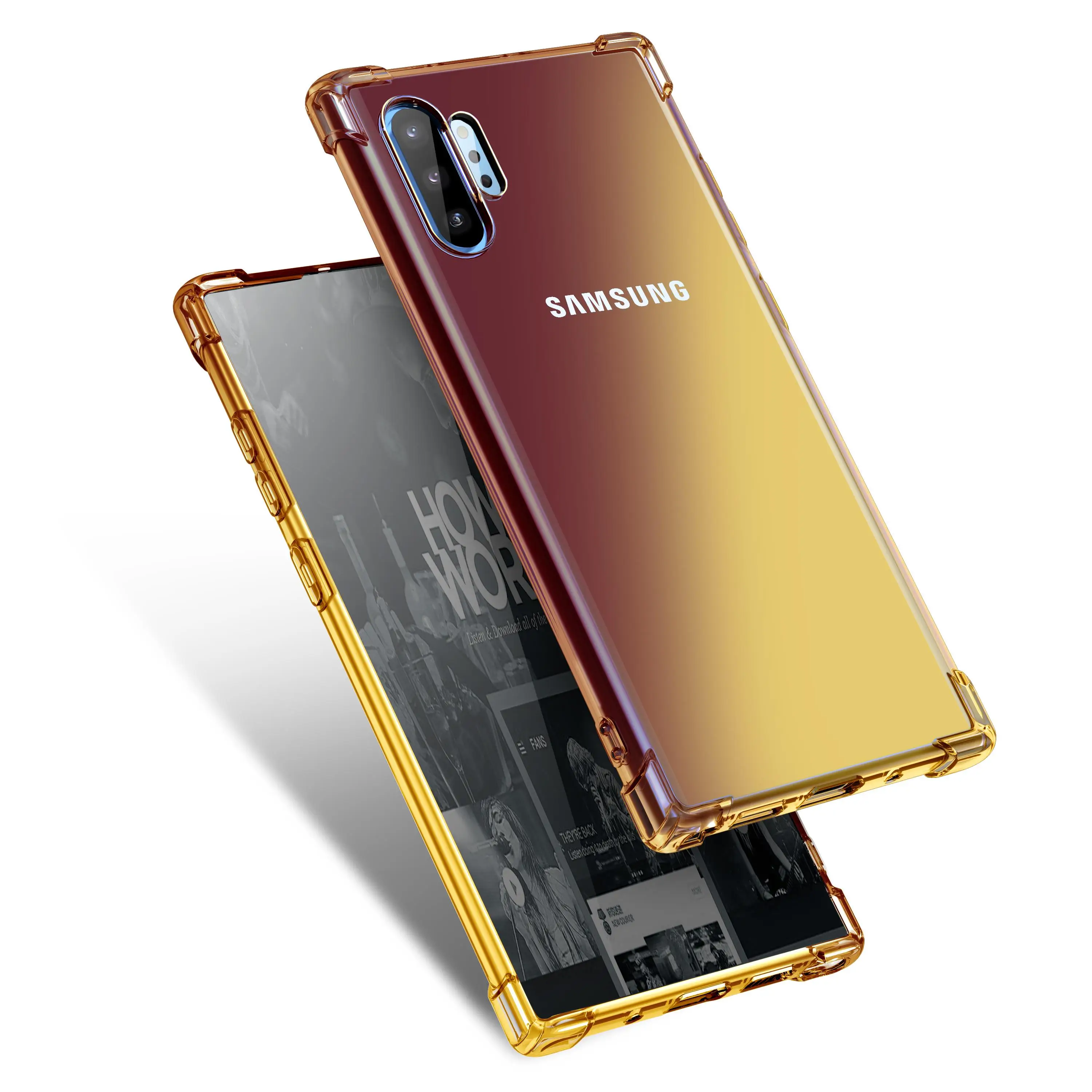 Подходит для samsung Note 10pro Чехол для мобильного телефона Note10 градиентный цвет четыре угла ударопрочный защитный чехол - Цвет: 4