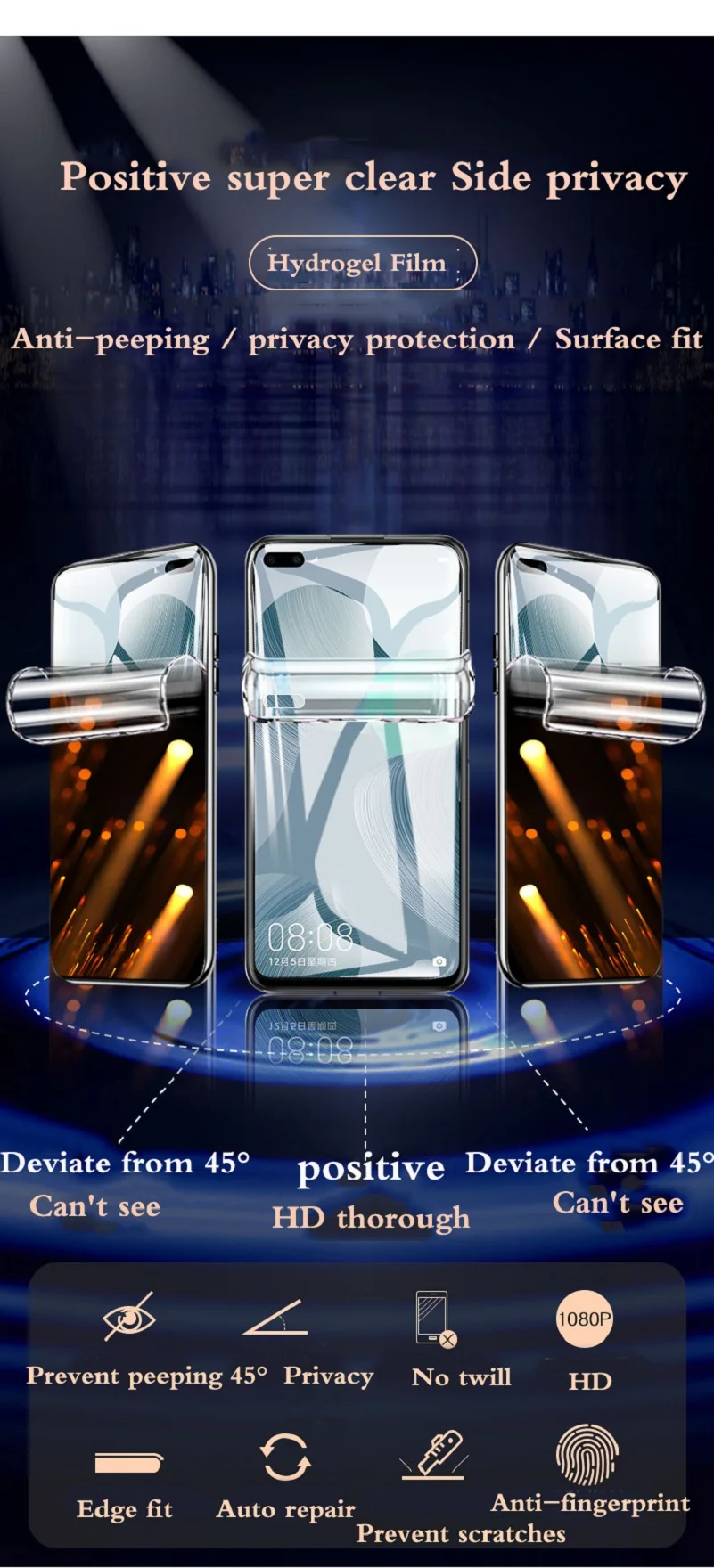 Find X3 X2 Anti-Peeping Screen Protector For OPPO Reno 6 5 Pro+ Plus Privacy Hydrogel Film Reno4 Reno3 Soft Realme GT NEO X50 X