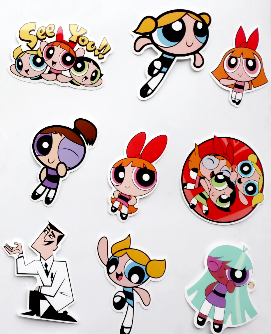 50 шт. Powerpuff девушки мультфильм забавные наклейки для скрапбукинга DIY ноутбук скейтборд мотоцикл украшение дома JDM наклейка
