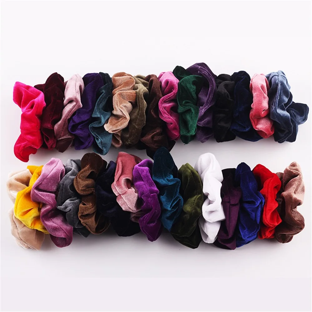 30 цветов, корейские Бархатные резинки для волос, эластичные резинки для волос для женщин, девушек, головные уборы, кольцо для волос, конский хвост, аксессуары для волос