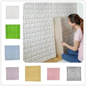 

7 Colors 3D Stone Brick Wallpaper Waterproof Soft Refresh Self Adhesive DIY Household Child Protective Anti Collision Wall Decal