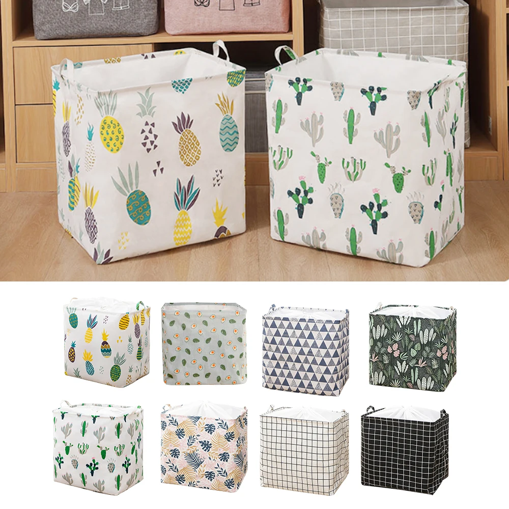 Folding Square Laundry Basket With Drawstring Waterproof Bin Dirty Clothes Clothing Toys Storage Bucket Home Organizer | Дом и сад