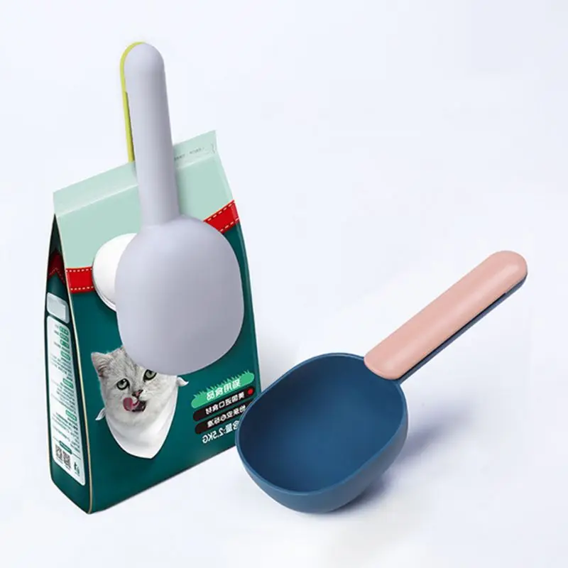 Pet Cat Dog Food Shovel Mutli Function Feeding Scoop Spoon with Sealing Bag Clip / NO Bag Clip Creative Measuring Cup Pet Supply