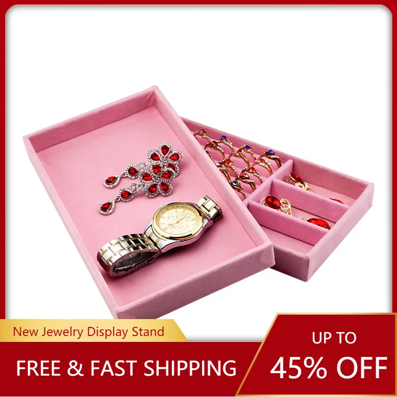 Fashion Velvet Jewelry Storage Tray, Multifunctional Non-slip Storage Box, Ring, Bracelet, Gift Box, Jewelry Display Cabinet