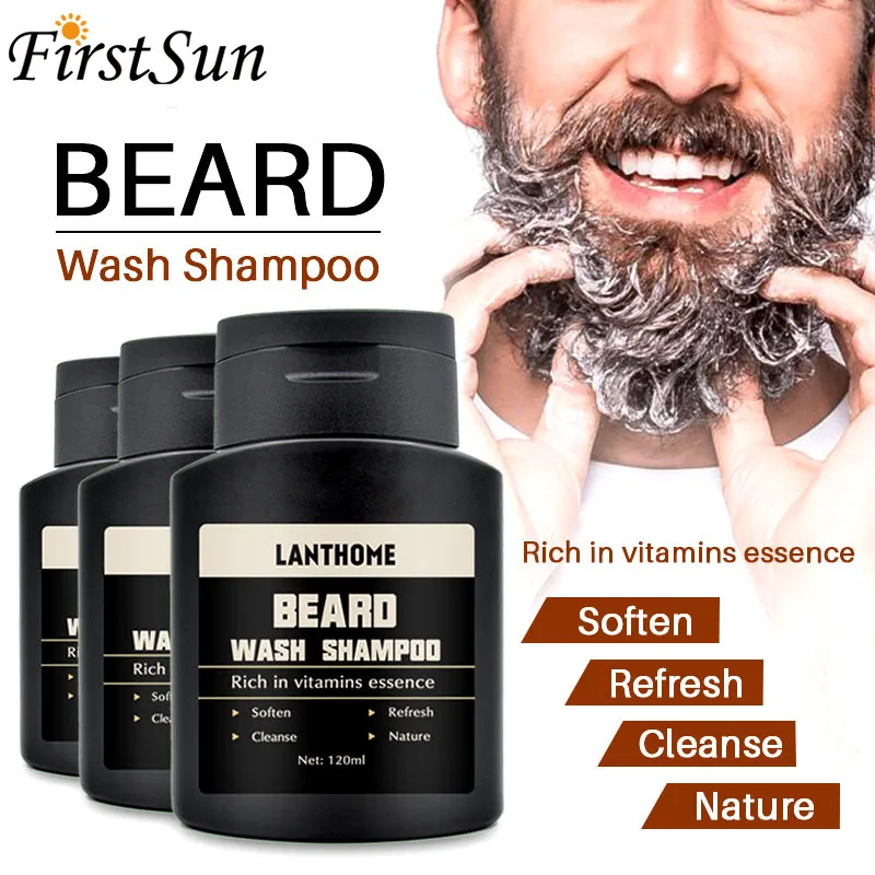 

120ml Men Beard Wash Beard Shampoo Deep Cleansing Nourishing Beard Hair Cleanser Vitamin Essence Repair Keep Beard Shaping