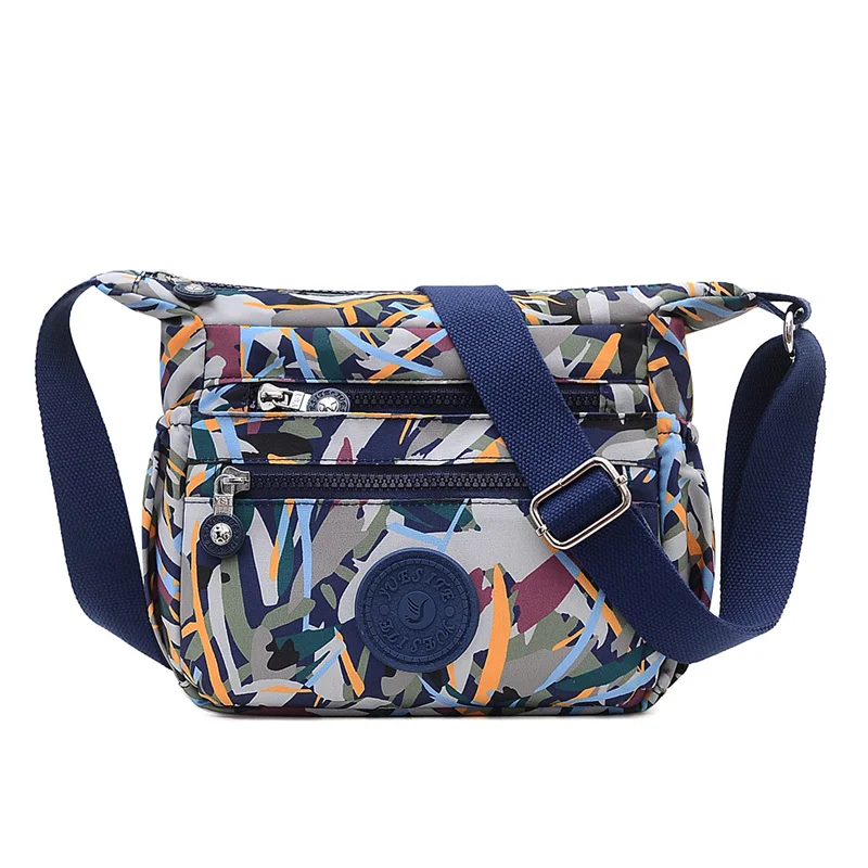 XUEREY Leisure Women Waterproof Nylon Messenger Bags Cross Body Shoulder Bags Casual Multi Pocket Handbag Tote Purse Handbag 