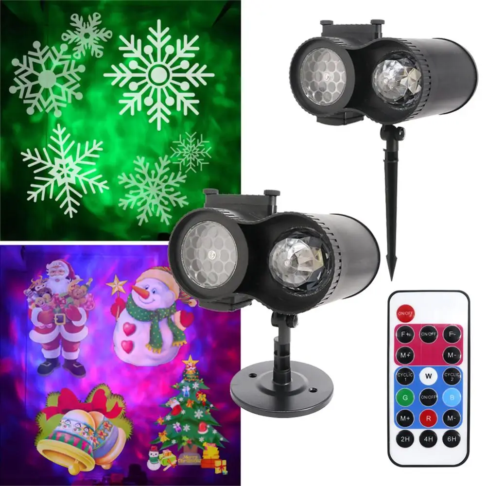 

LED Remote Watermarking Effect Light IP65 3D 300° Free Rotation Christmas Festival Party Lamp Laser Projector Lighting Fixture
