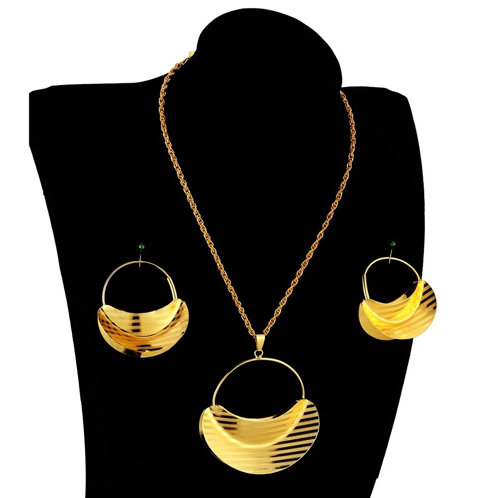 Ethlyn Сенегал PNG Сумка два комплект ювелирных изделий кулон Цепочки и ожерелья серьги золотистого цвета в африканском стиле; Свадебные украшения для невесты для Для женщин S328