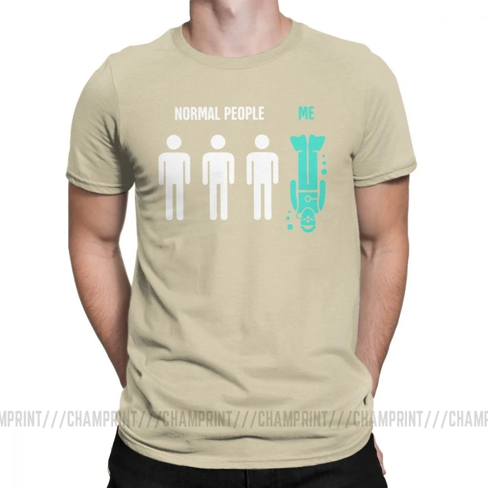 Мужские Забавные футболки для дайвинга с надписью Normal People Me, Спортивная футболка для дайвинга, дайвинга, подводного плавания, хлопковые топы, футболка с коротким рукавом - Цвет: Хаки
