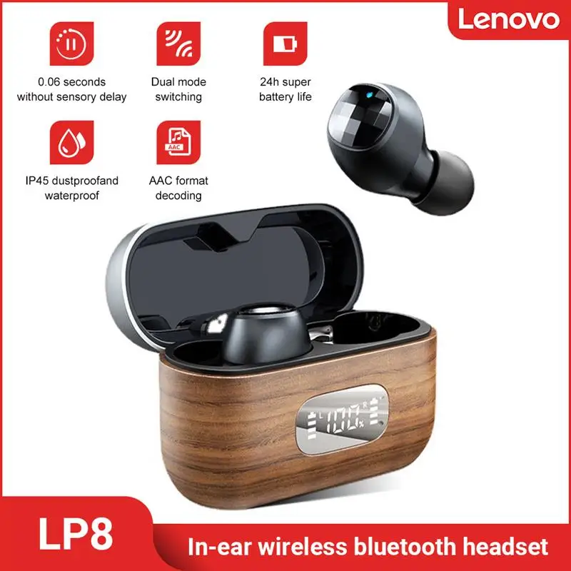 Lenovo LP8 наушники-вкладыши TWS Bluetooth наушники LED дисплей переключаемый двойной режим