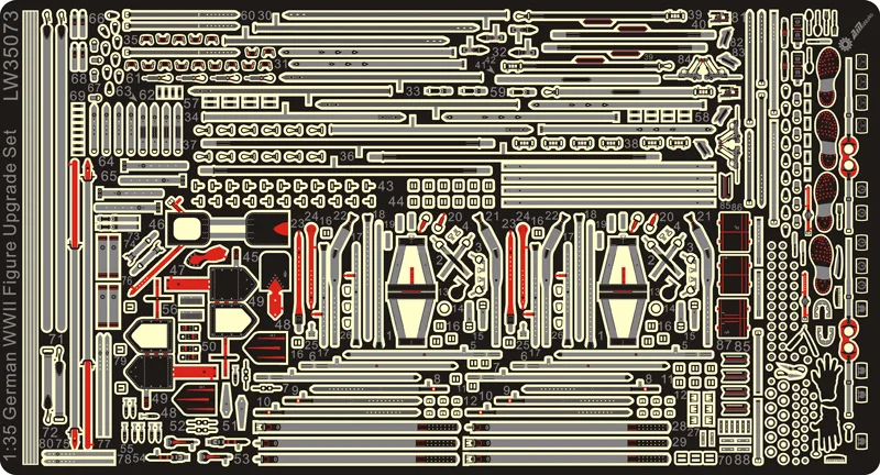 AM-WORKS LW35073 1/35 German WWII Figure Upgrade Set - Upgrade Detail Set metcalfe model