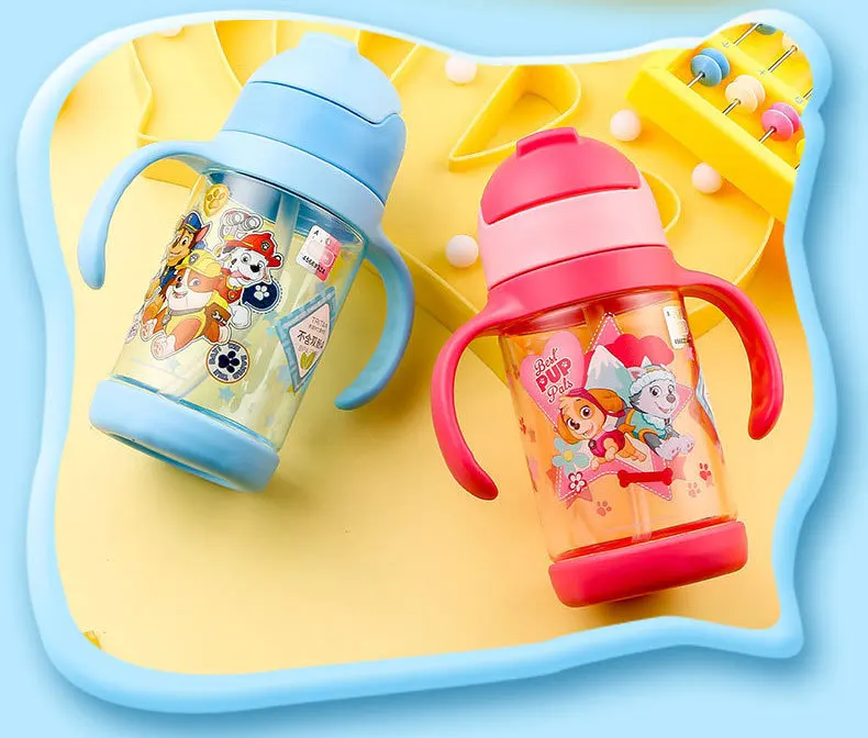 350 мл Paw Patrol выдающийся детский ребенок учится пить холодную воду чашка из тританового материала силиконовая соломенная чашка бутылки для воды