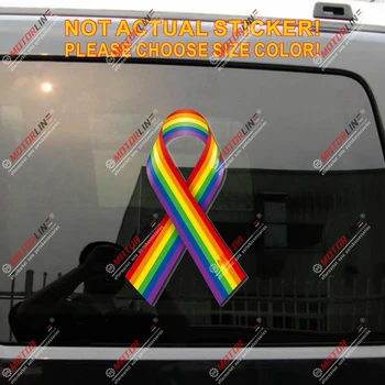 

Rainbow Ribbon Gay Rights Marriage LGBTI Decal Sticker Vinyl reflective glossy pick size