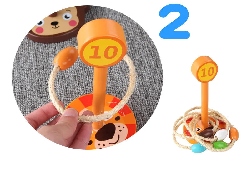 Кирби животное Ringtoss игрушка Детские деревянные образовательные игрушка игровой дом игра