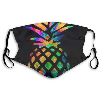 

Colored Pineapple Printed Dust Mouth Mask With Replaceable Filter, Reusable Breathable Mask For Women And Men