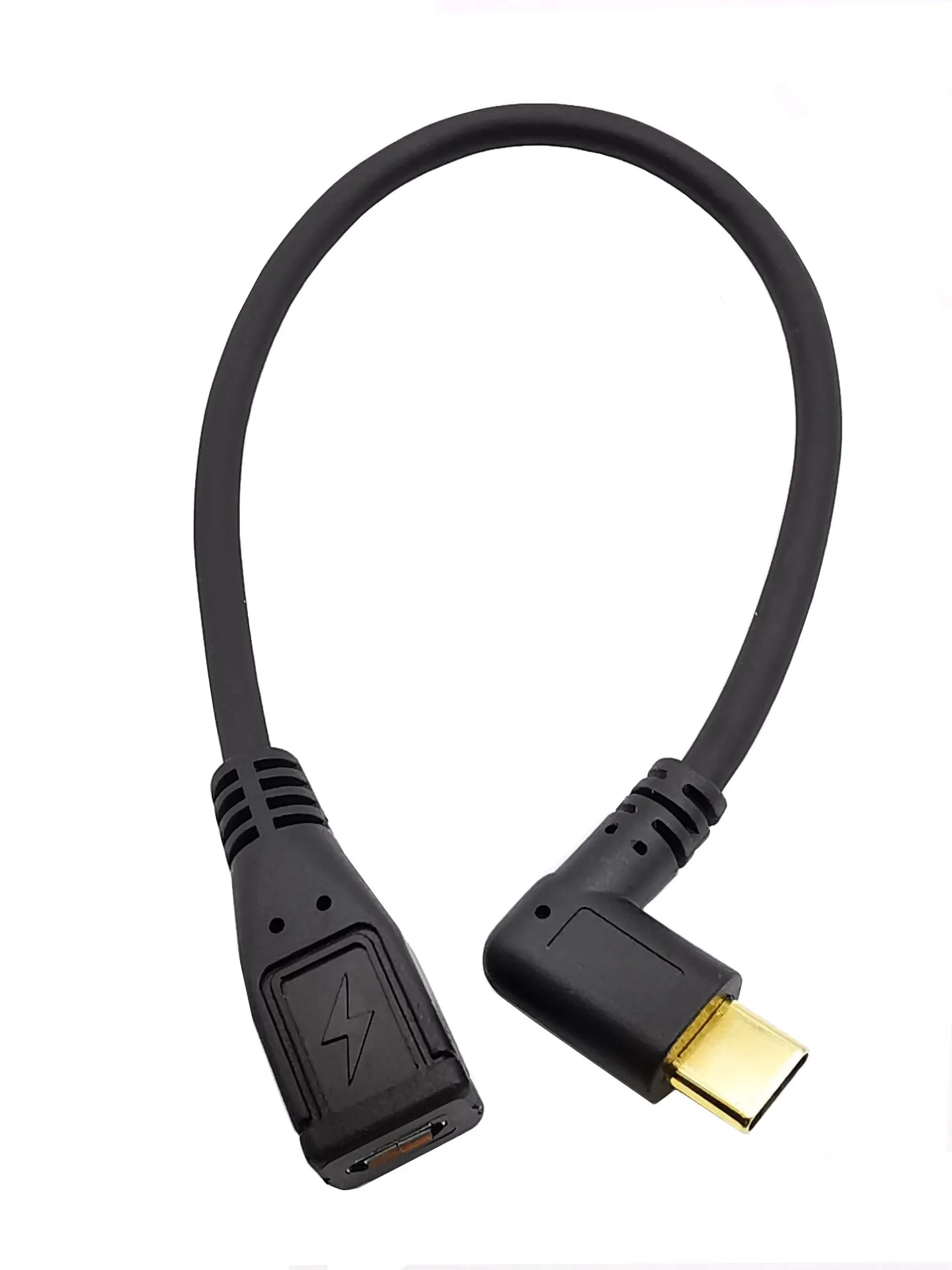 Позолоченный 90 ° Боковой изгиб type-C orbit Micro5pin Женский адаптер для передачи данных для мобильного телефона USB3.1 Кабель-адаптер
