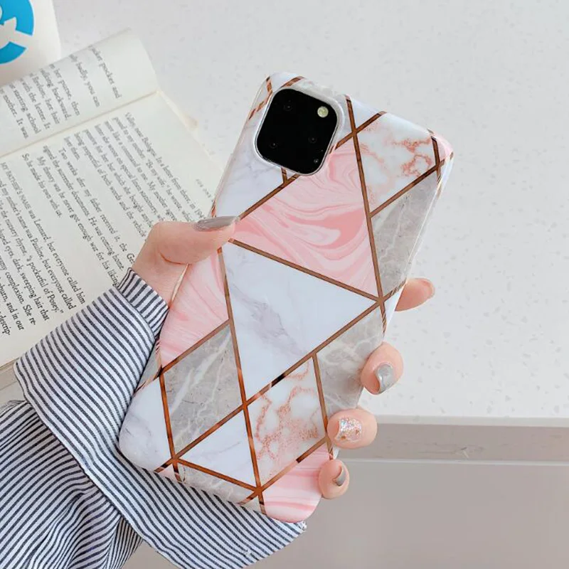 Силиконовый чехол из ТПУ для iPhone 11 Pro Max защитный телефона с геометрическим узором