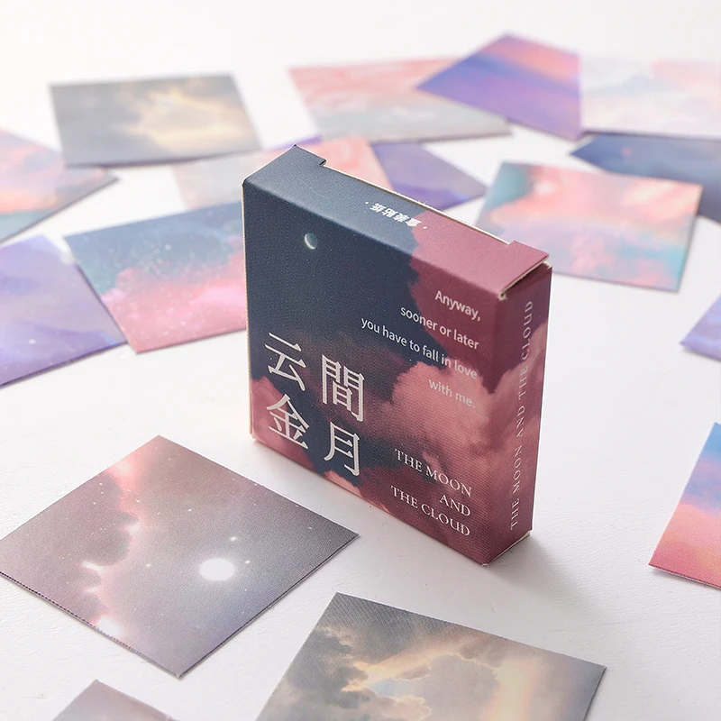 45Pcs/box Beautiful Scenery Stickers Cute Colorful Cloud Stickers Journal Diary Scrapbooking Stationery Decoration Stickers