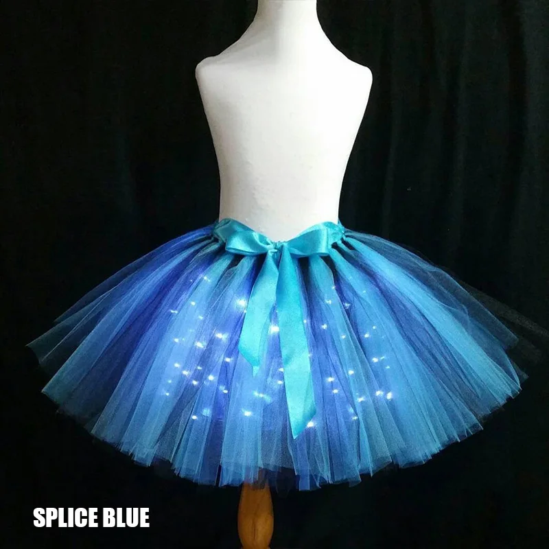 splice blue Новинка; Лидер продаж; женский светильник; мини-юбка; сетчатые костюмы; рейв; Одежда для взрослых и детей; Рождественская вечеринка; год; YAA99 - Цвет: splice blue