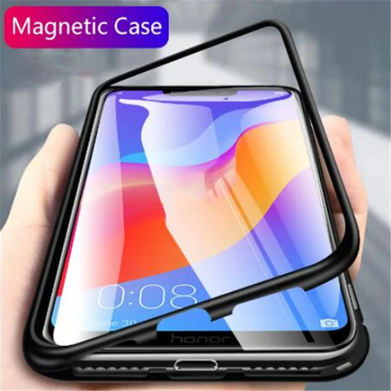 Металлический магнитный адсорбционный чехол для iPhone 7 8 Plus, чехол для iPhone X XR XS Max 6 6 S, закаленный стеклянный магнит, защитный чехол