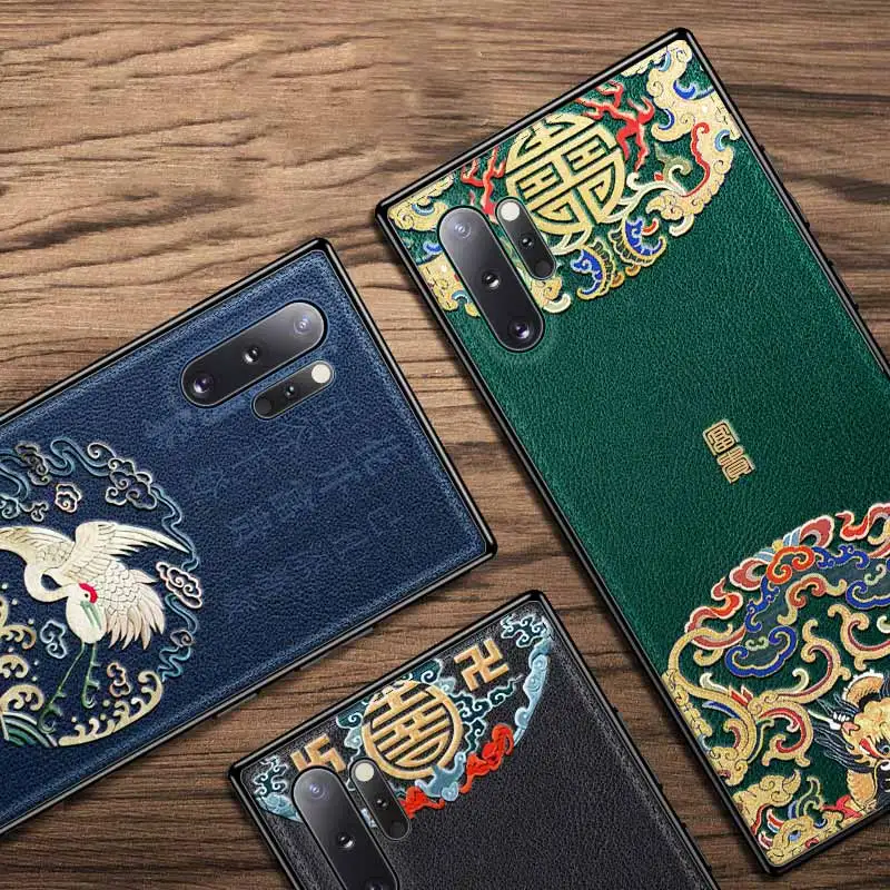 Чехол для Samung Galaxy S20 Ultra Note 10 Plus 5G 9 8 S10 S9 S8 чехол из искусственной кожи с тисненым