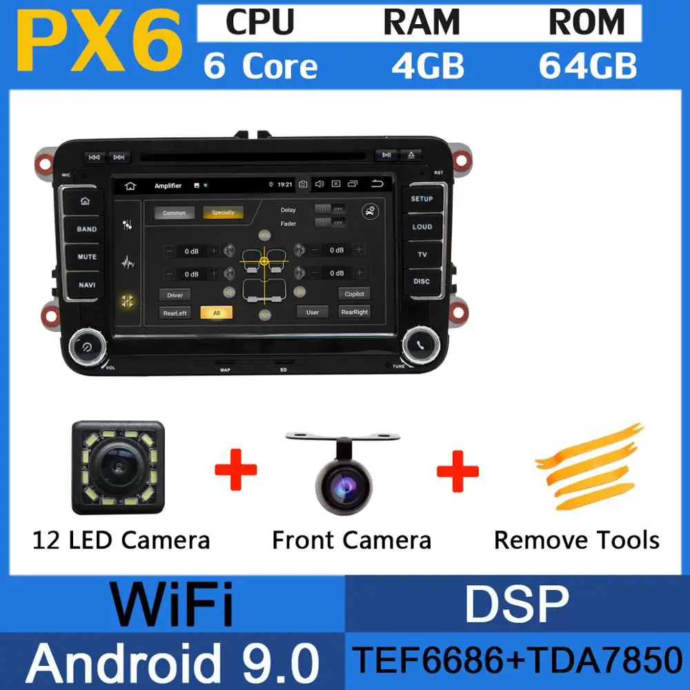 PX6 Восьмиядерный Android 9,0 4 Гб+ 64 Гб USBx5 для VW Caddy Sharan Amarok Scirocco Polo V 6R Multivan T5 Bettle 2 автомобиля радио gps - Цвет: PX6