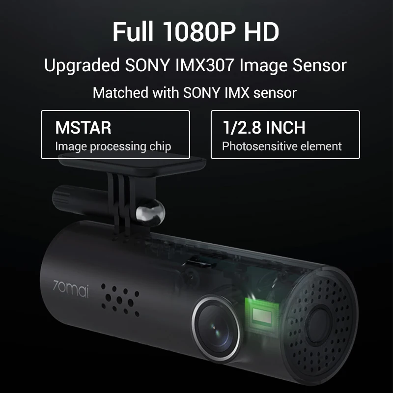 Английское Голосовое управление 70mai Автомобильный видеорегистратор 1S 1080HD камера