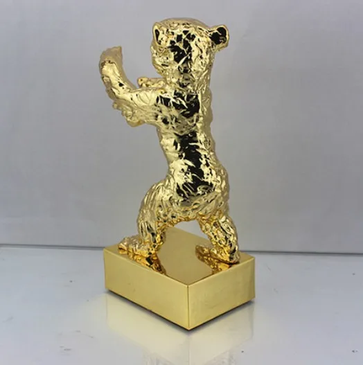 hot sale Berlin golden bear movie trophy award resin craft souvenir home decoration engraving