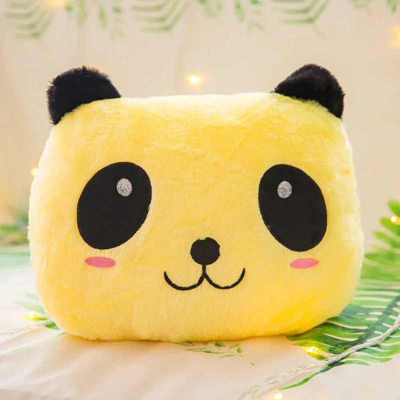 New Style Colorful Glow Pillow Plush Toys Color Panda Cushion Cute Panda Nap Pillow
