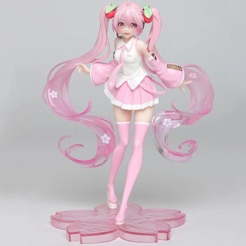 High Quality Anime Hatsune Miku Pink Sakura Miku VerPVC Statue Figure Speelgoed Girls Model Toys 18cm