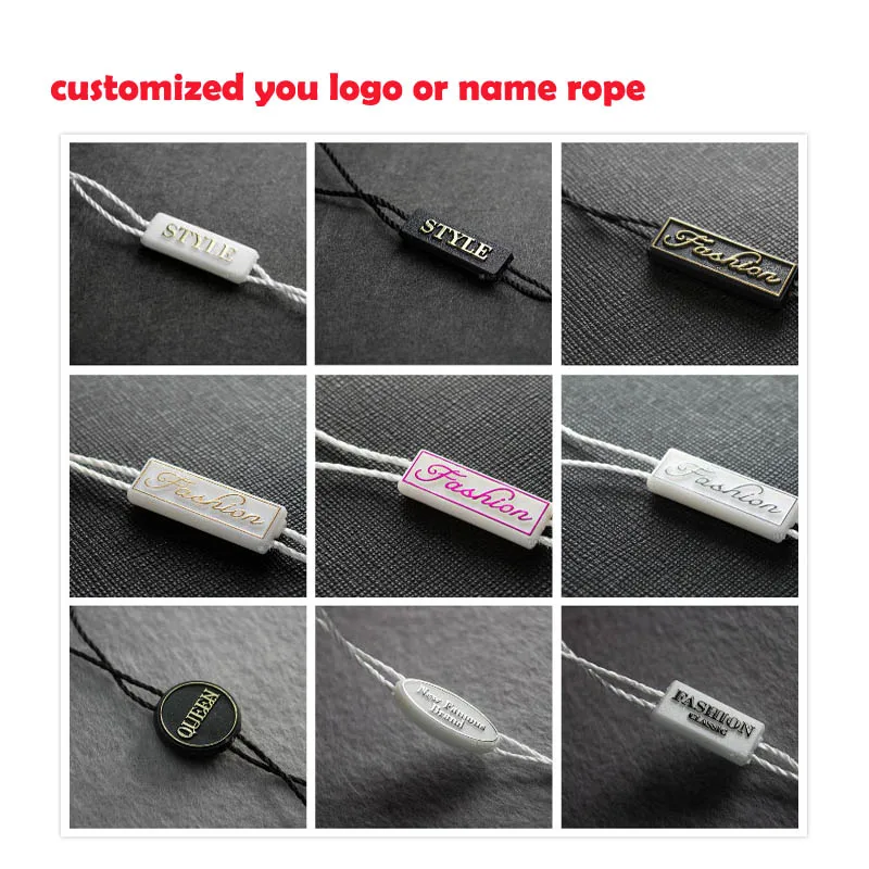 customized logo name Nylon material Spot supply Hang tag strings,rope,square Hang granule with logo clothes garment accessories|Cords| - AliExpress