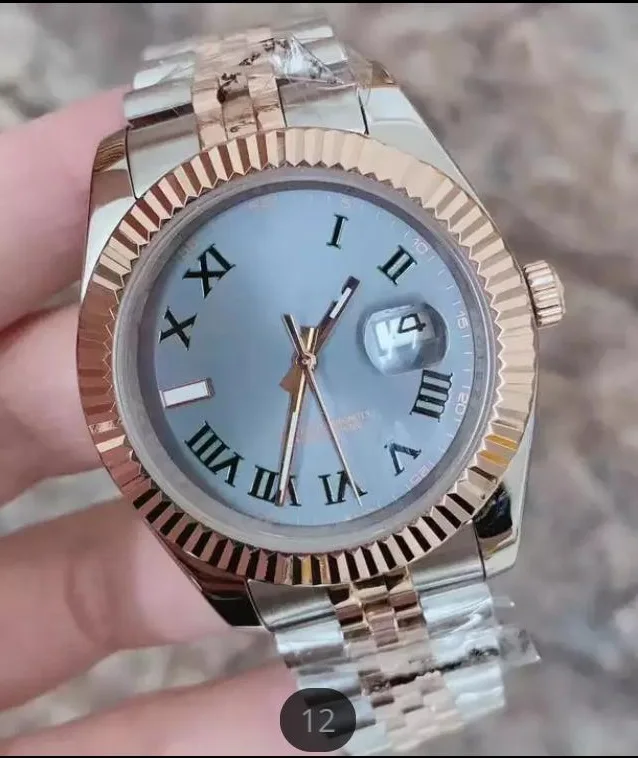 Роскошные брендовые Новые Мужские автоматические механические часы Datejust из нержавеющей стали с сапфировым красным, белым, синим лимитированным Римом 36 мм спортивные часы