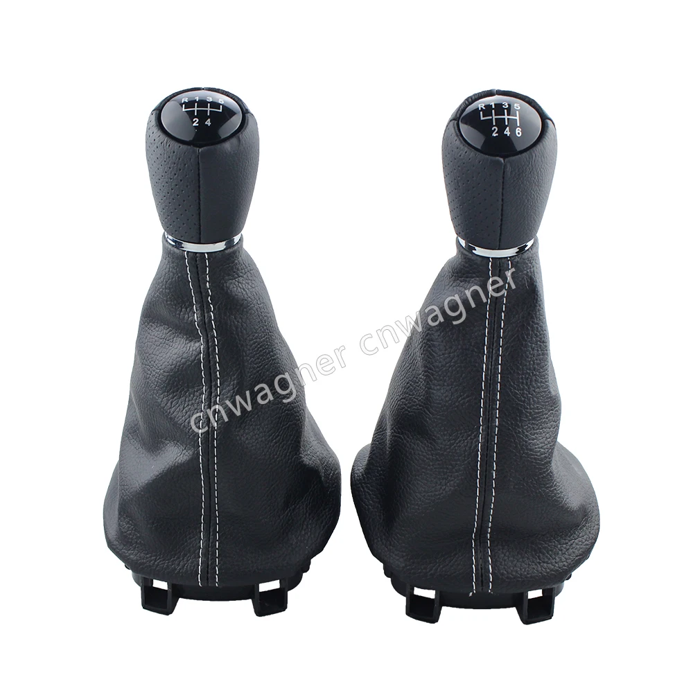 

Автомобильный Стайлинг 5 или 6 скоростей Рычаг переключения передач кожаная багажная белая линия 12 мм отверстие для Seat Leon 1M1 2002-2006