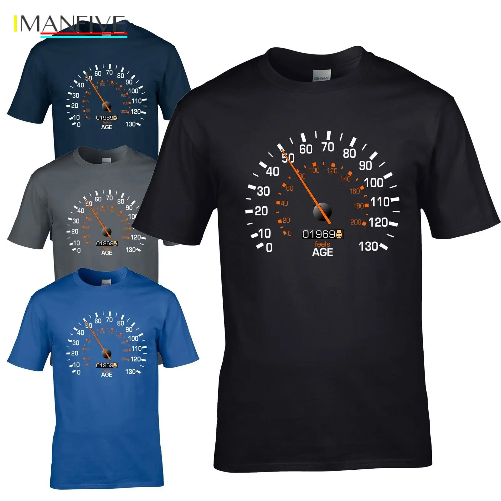 

Speedometer 1969 Birthday T-Shirt - Funny Feels Age Year Present Mens Gift Custom Printed Tshirt,Cheap Wholesale Tees